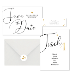 Hochzeit - Kalligrafie schwarz weiß schlicht