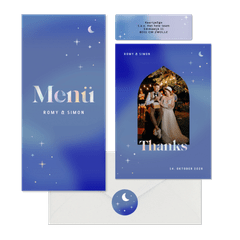 Hochzeitskartenset holografische Sterne 