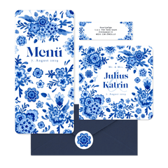 Hochzeitskartenset in Delfter Blau 