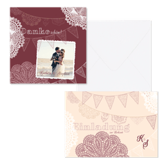 Hochzeitskartenset Papeterie Spitze und Wimpel