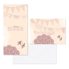 Hochzeitskartenset Papeterie Spitze und Wimpel