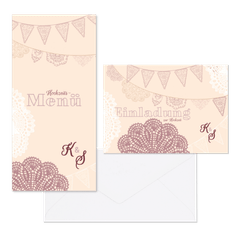 Hochzeitskartenset Papeterie Spitze und Wimpel