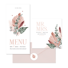 Hochzeitskartenset stilvolle Trockenblumen