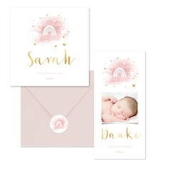 Taufe - Regenbogen Wasserfarbe rosa