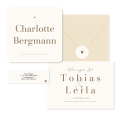 Hochzeit - Minimalistisch Ampersand Beige und Braun