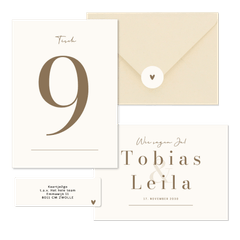 Hochzeit - Minimalistisch Ampersand Beige und Braun