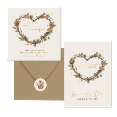 Hochzeit - Tannenzweige Herz Rahmen zur Winterhochzeit 