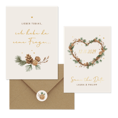 Hochzeit - Tannenzweige Herz Rahmen zur Winterhochzeit 