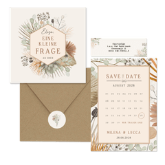 Hochzeitskartenset Trockenblumen und Gräser