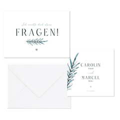 Hochzeitskartenset blaugrüner Zweig