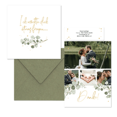 Hochzeitskartenset Aquarellzweige Eukalyptus