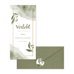 Hochzeitskartenset Wasserfarbe botanisch & geometrisch 