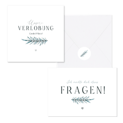 Hochzeitskartenset blaugrüner Zweig