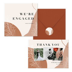 Hochzeitskartenset erdiges Boho mit Zweigen