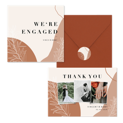 Hochzeitskartenset erdiges Boho mit Zweigen