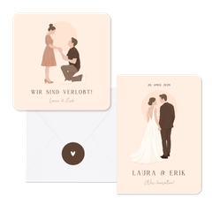 Hochzeit illustrationen auf Beige Brautpaar M