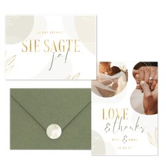 Hochzeitskartenset Boho Formen und Zweige