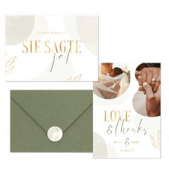 Hochzeitskartenset Boho Formen und Zweige