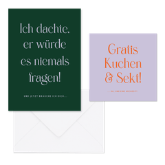 Hochzeitskartenset mit witzigen Texte
