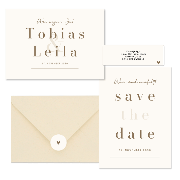 Hochzeit - Minimalistisch Ampersand Beige und Braun