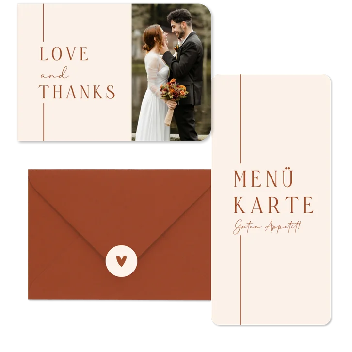 Hochzeit - Terracotta Strich auf Beige minimalistisch 