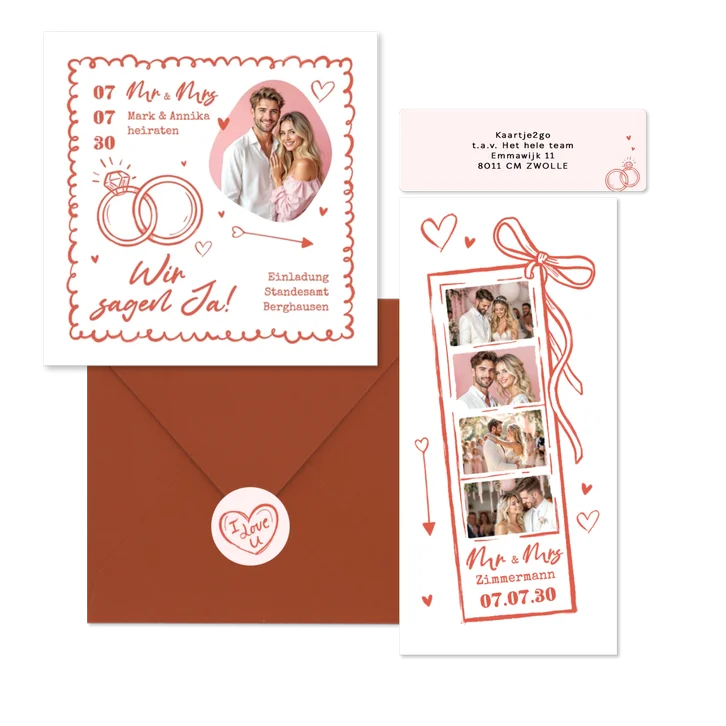 Hochzeit - Doodles in Rosa 