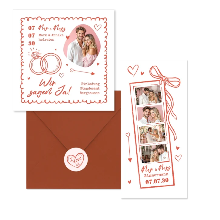 Hochzeit - Doodles in Rosa 