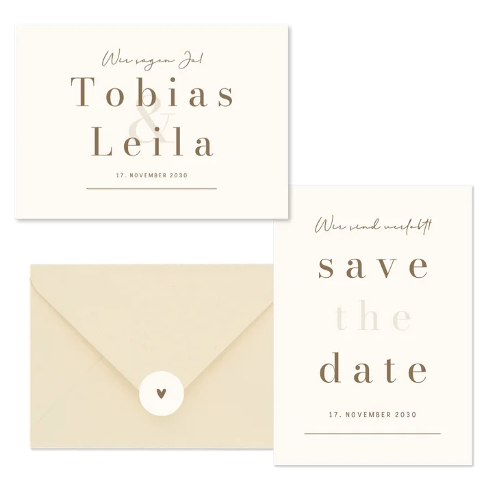Hochzeit - Minimalistisch Ampersand Beige und Braun