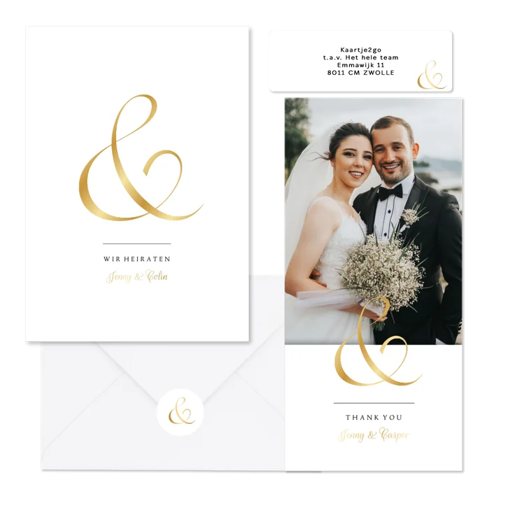 Hochzeitskartenset minimalistisch Ampersand