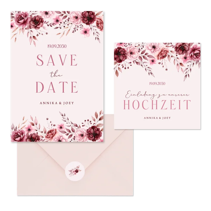 Hochzeit - Rosengesteck auf Rosa romantsich