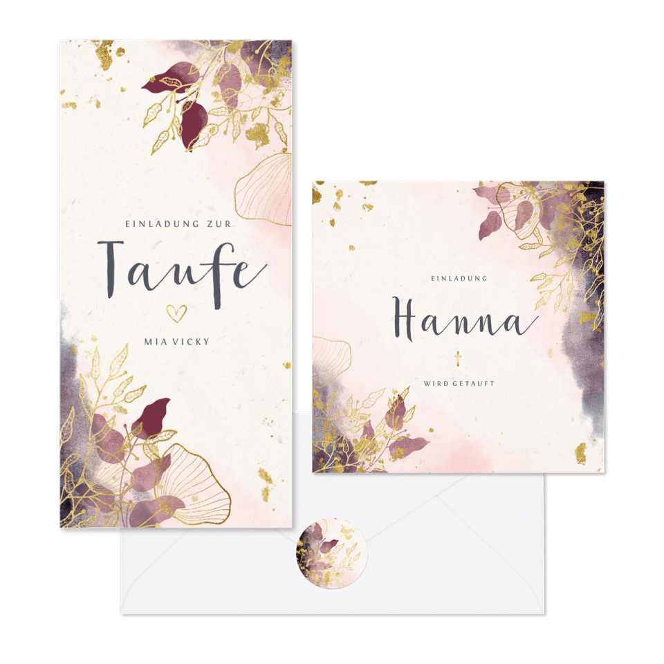 Taufe - Watercolour botanisch