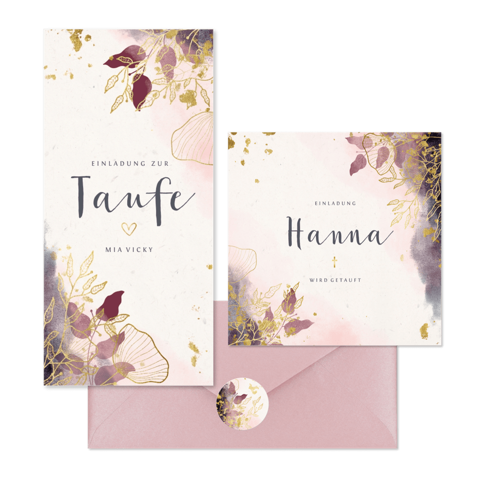 Taufe - Watercolour botanisch