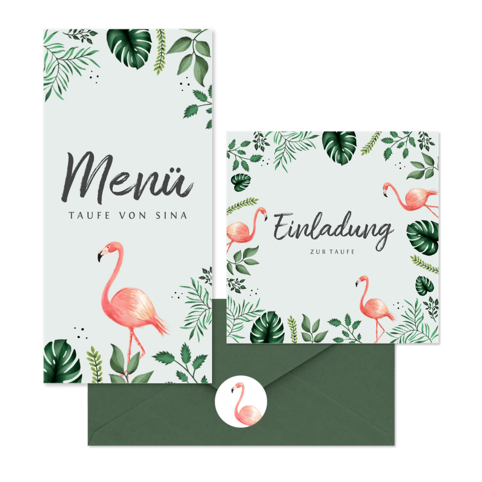 Taufe - Dschungel Flamingo