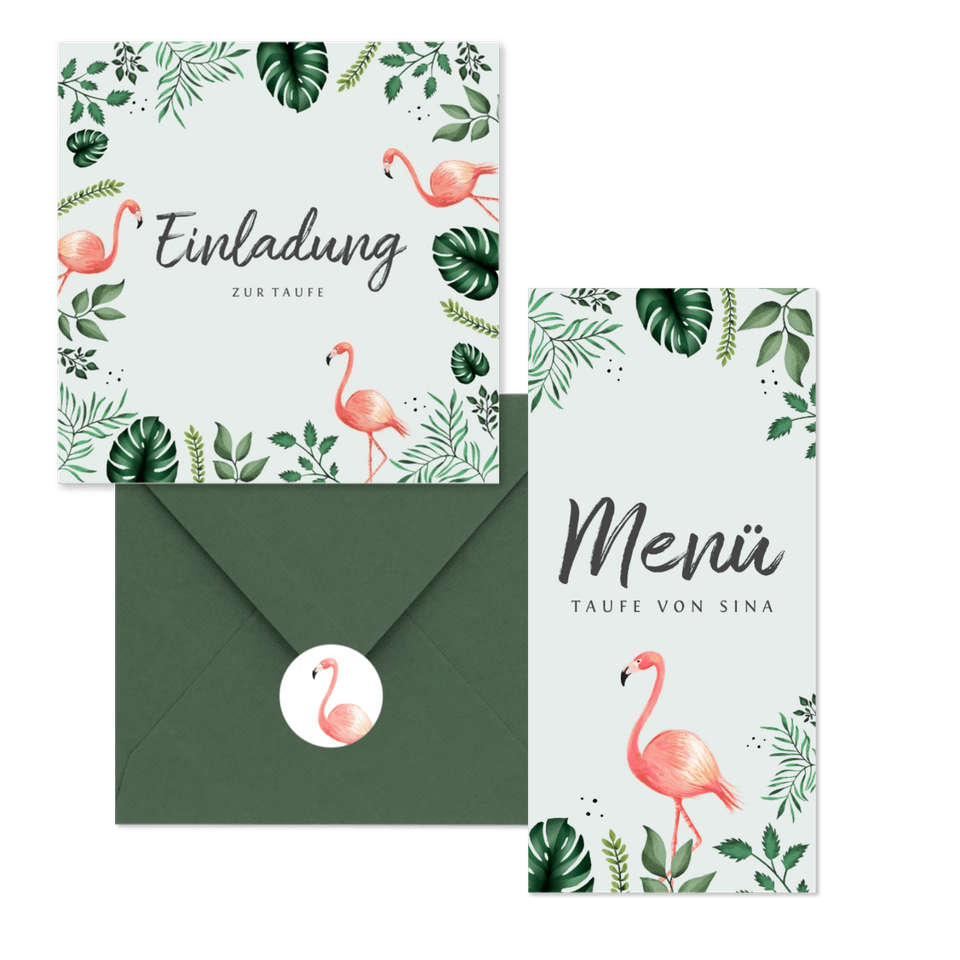 Taufe - Dschungel Flamingo