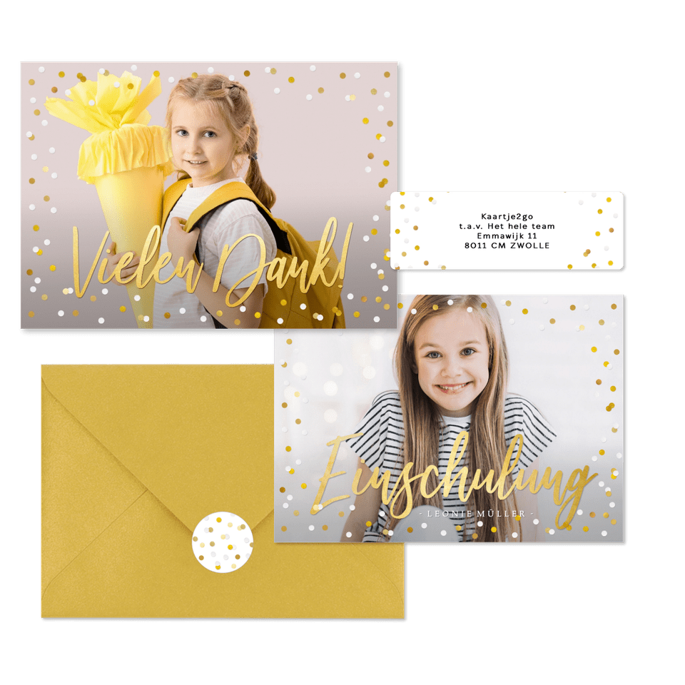 Einschulung - Goldenes Konfetti