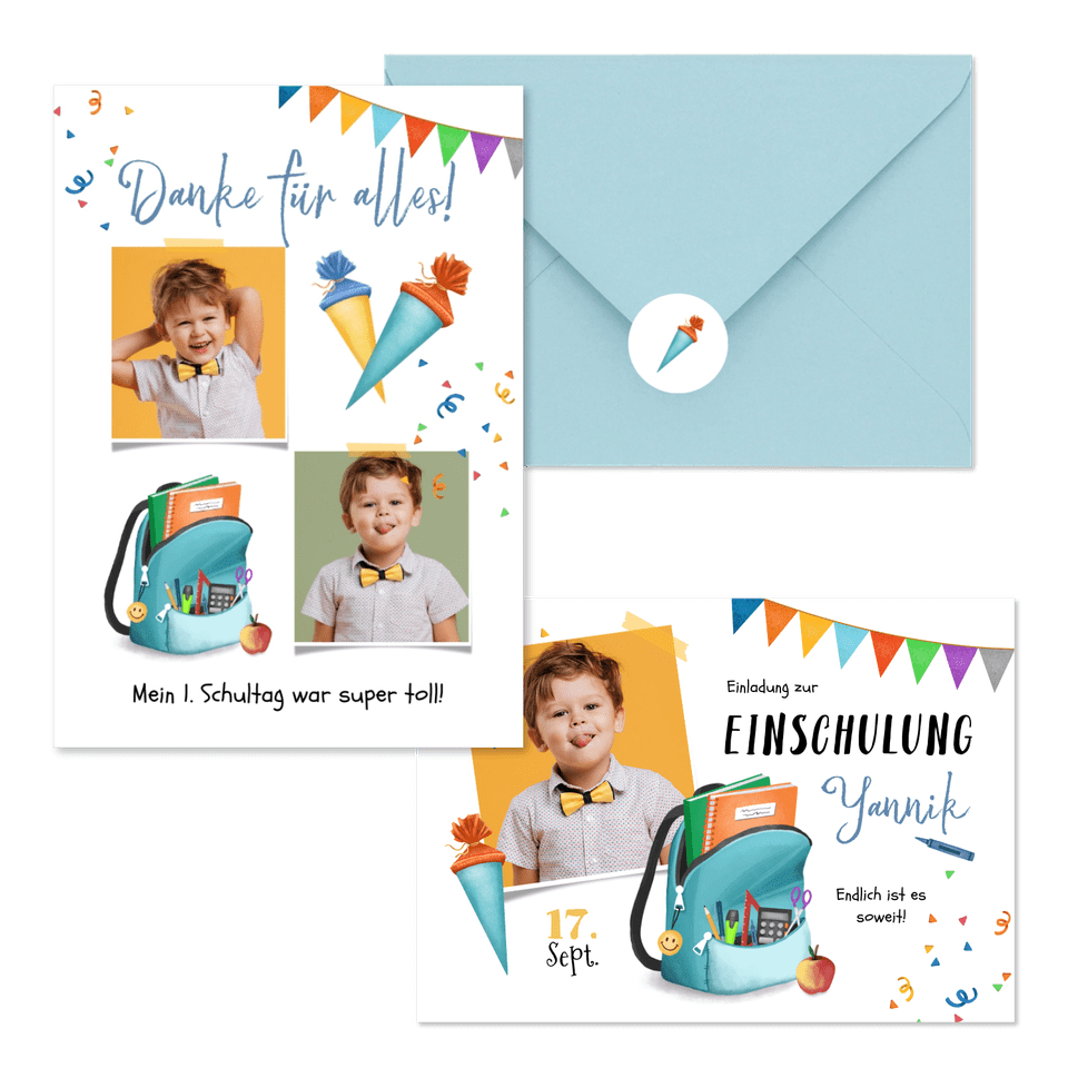Einschulung - Rucksack & Schultüte J
