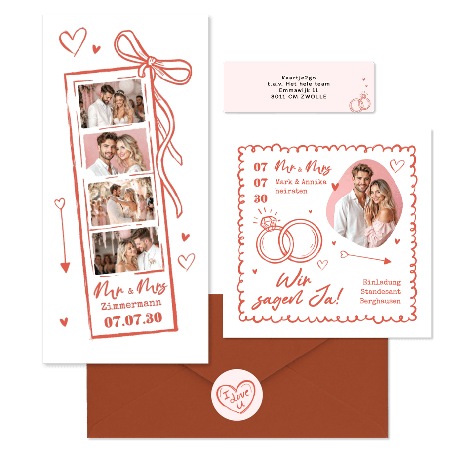 Hochzeit - Doodles in Rosa 