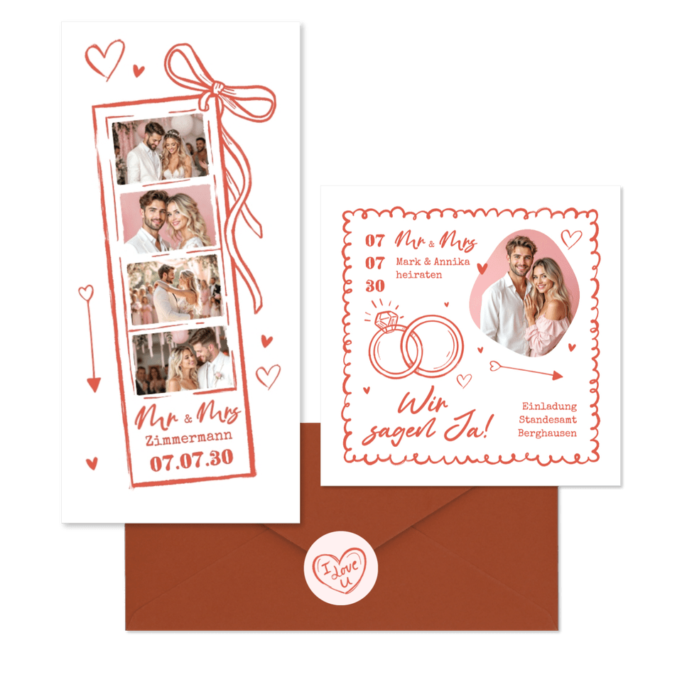Hochzeit - Doodles rosa L
