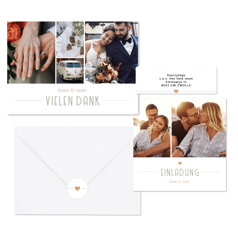 Hochzeitskartenset moderne Klassik