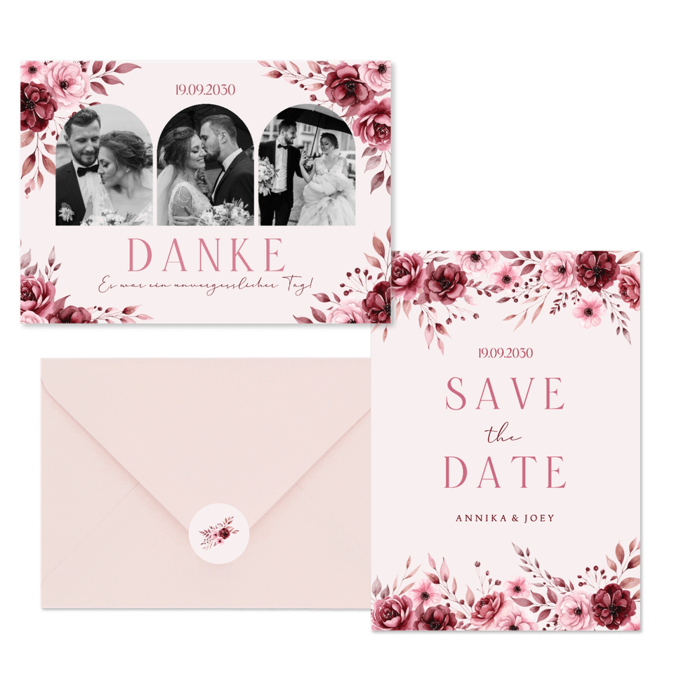 Hochzeit - Rosengesteck auf Rosa romantsich