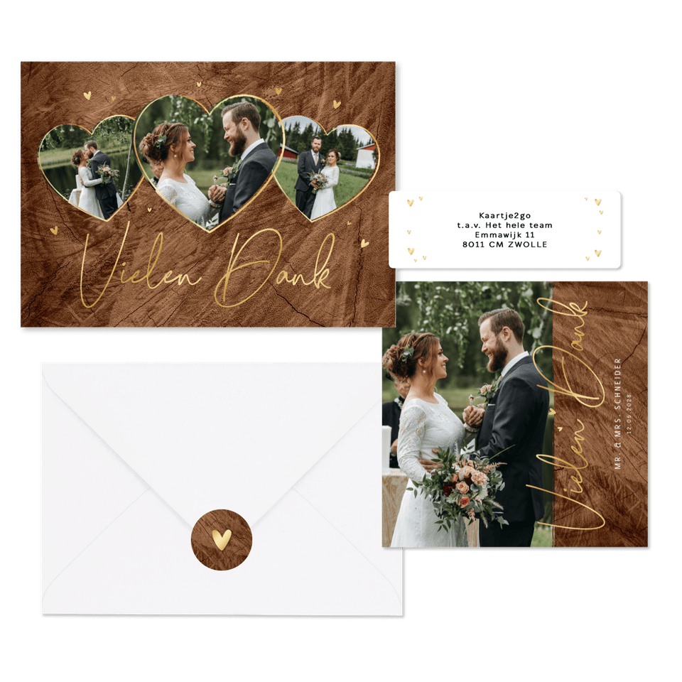 Hochzeit - Goldschrift auf Holz