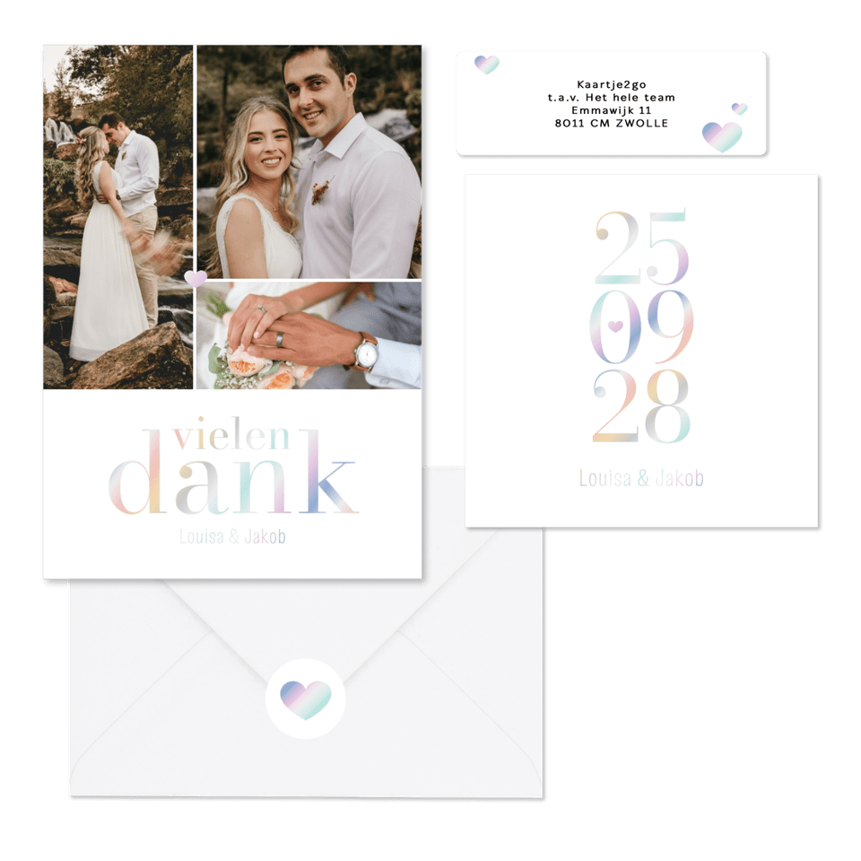 Hochzeitskarten holografische Typographie