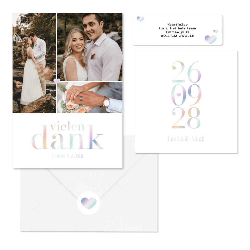 Hochzeitskarten holografische Typographie