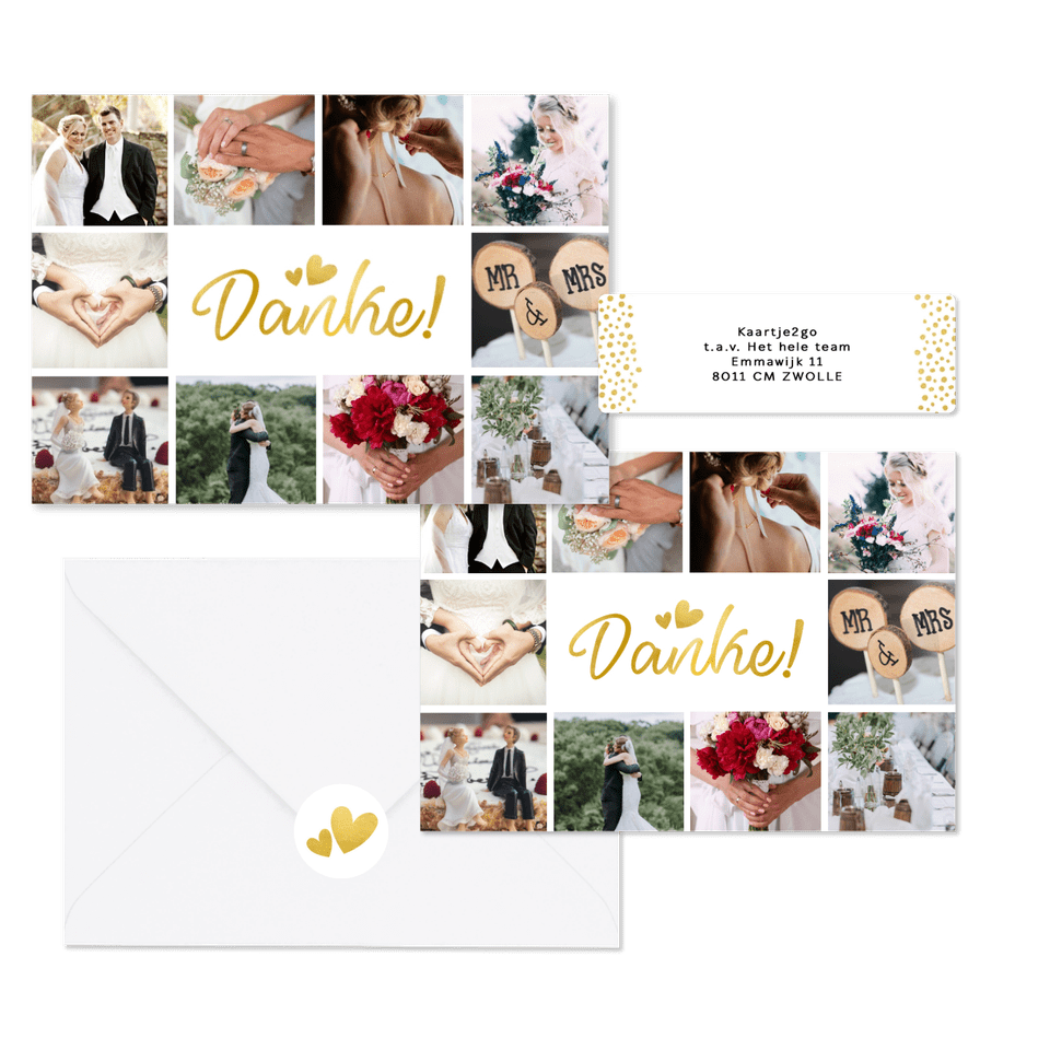 Hochzeitskartenset goldene Punkte