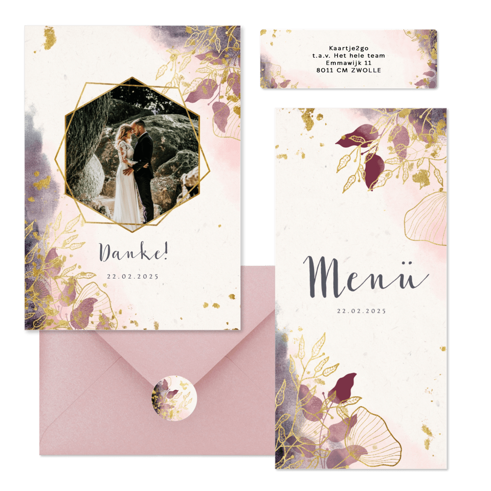 Hochzeitskarten Bohemian Zweige und Blätter