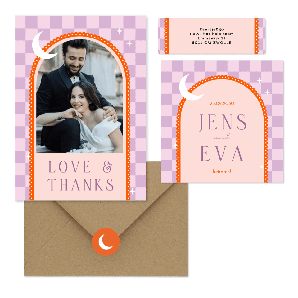 Hochzeit - Lila Karomuster mit Bogen