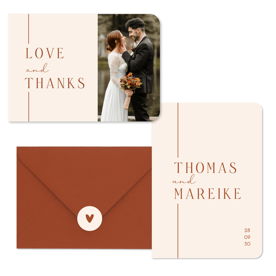 Hochzeit - Terracotta auf Beige minimalistisch T