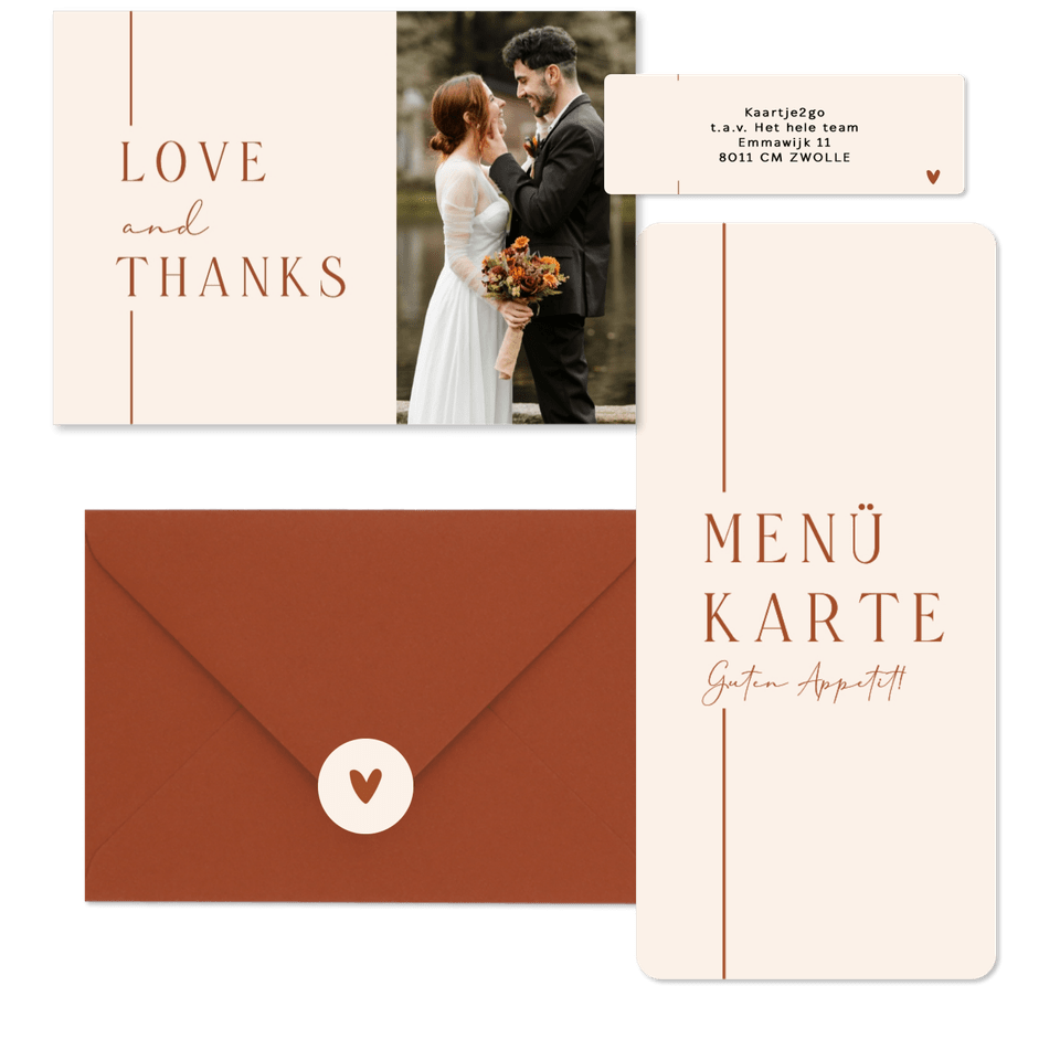 Hochzeit - Terracotta Strich auf Beige minimalistisch 