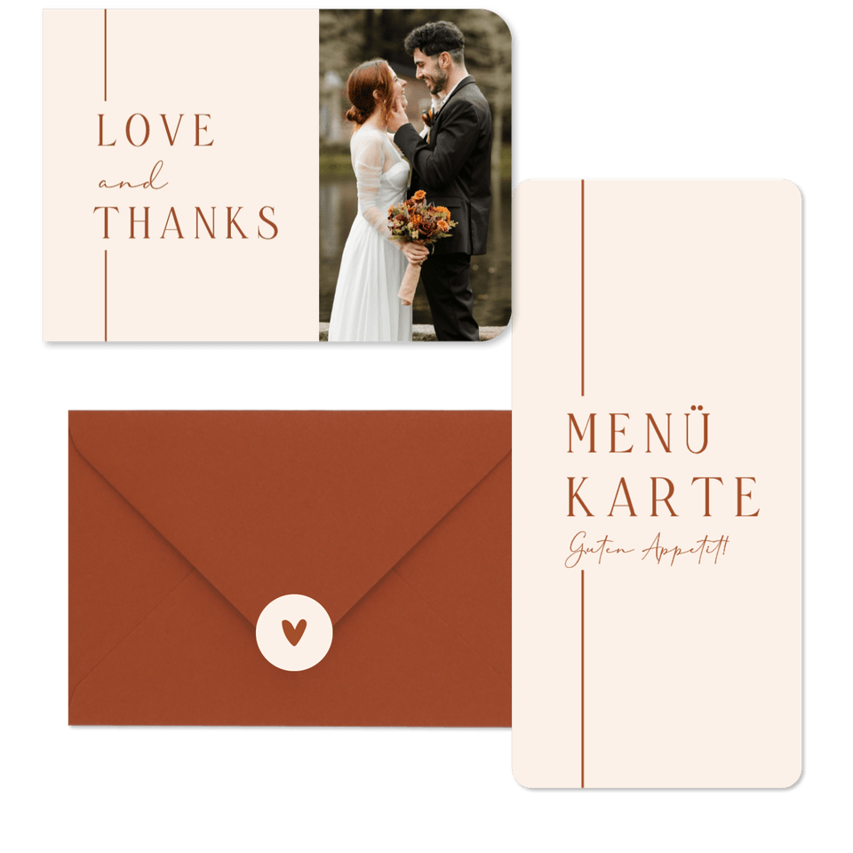 Hochzeit - Terracotta Strich auf Beige minimalistisch