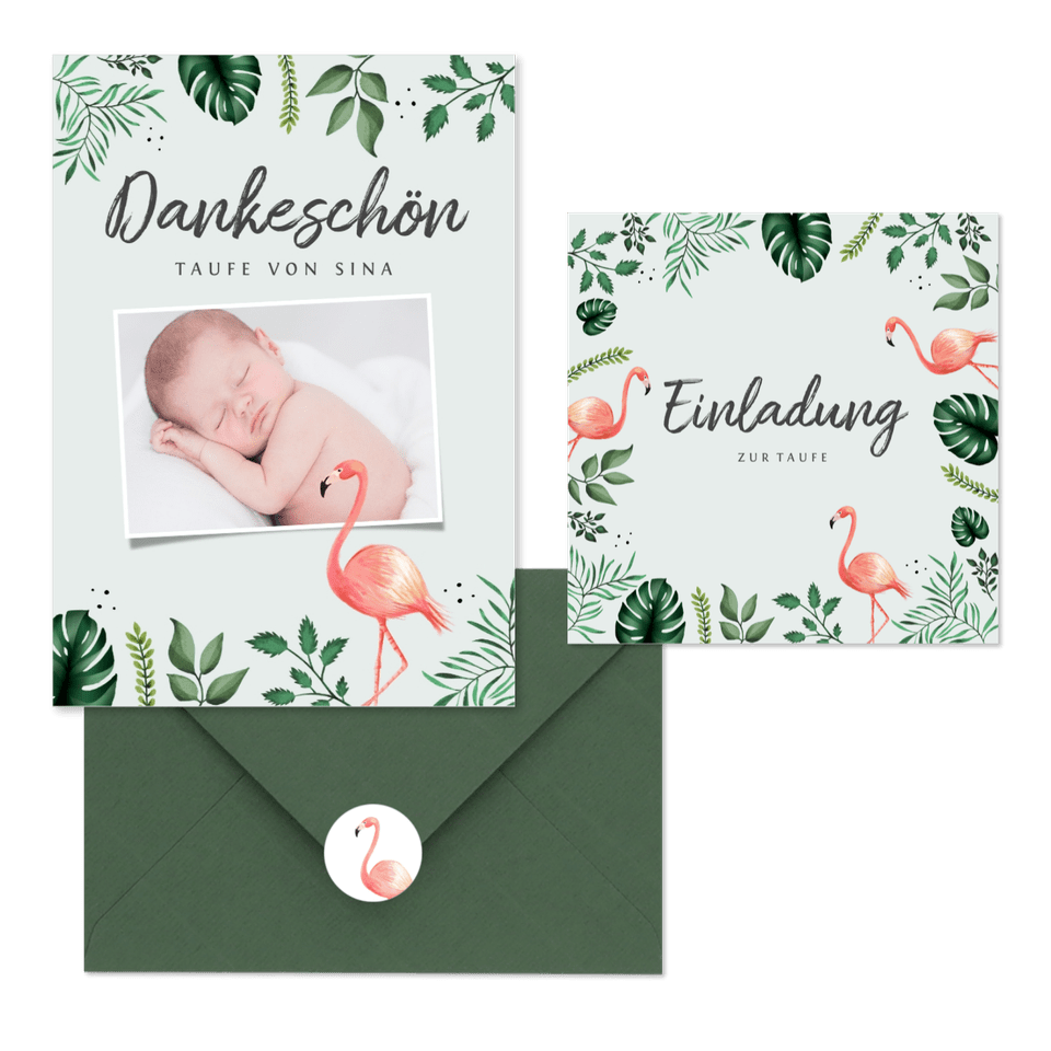 Taufe - Dschungel Flamingo